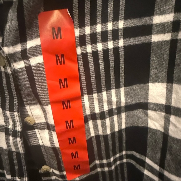 Jach's Girlfriend Women's Plaid Soft Flannel Shirt Black White Size M - Picture 5 of 5